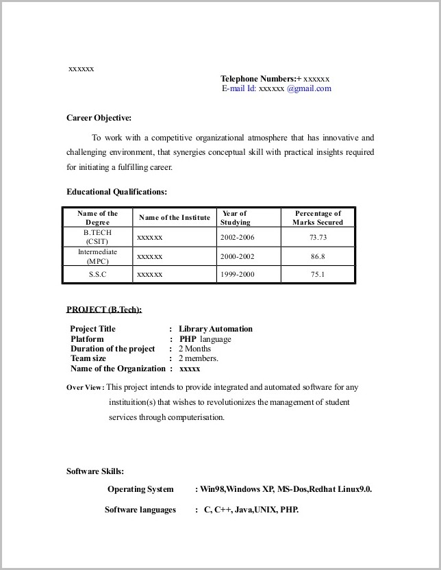 Basic Resume Template Examples Basic Resume Template Examples