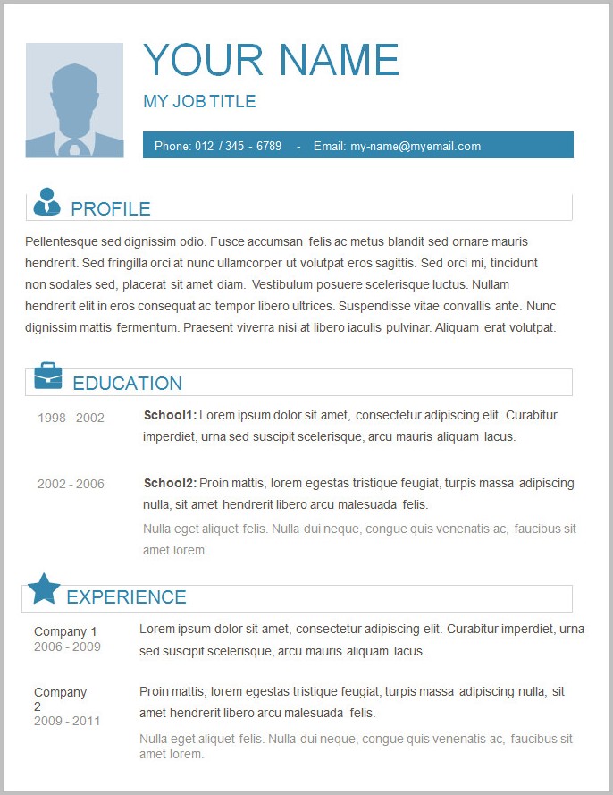 Basic Resume Template Free Download Basic Resume Template Free Download