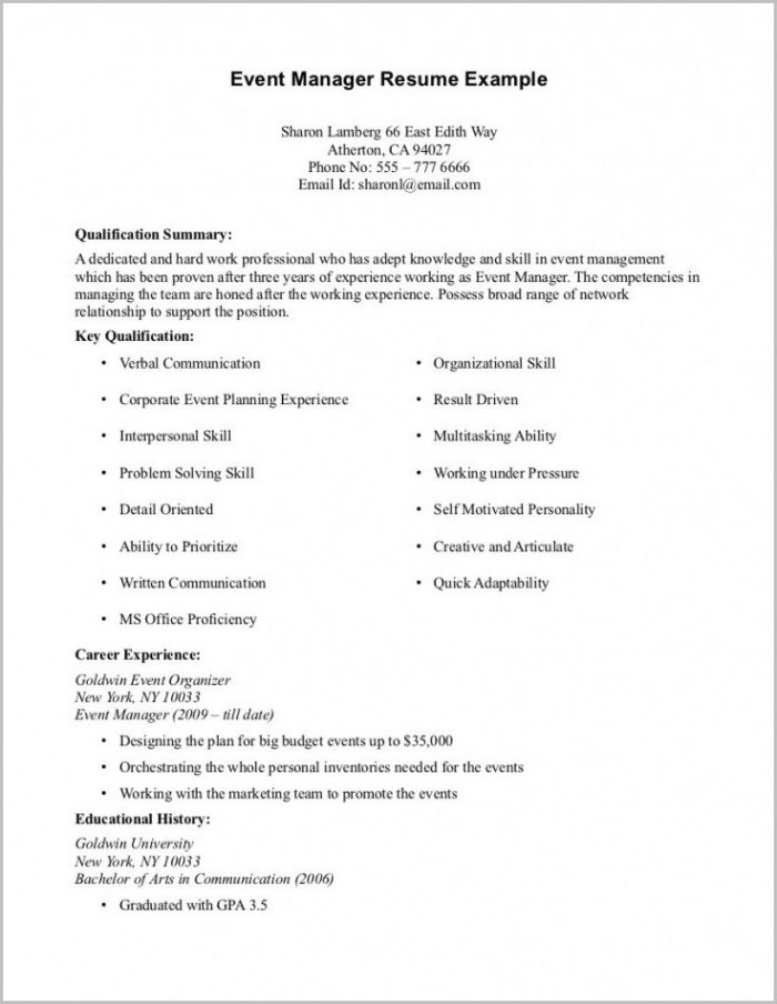 Basic Resume Template No Work Experience Basic Resume Template No Work Experience