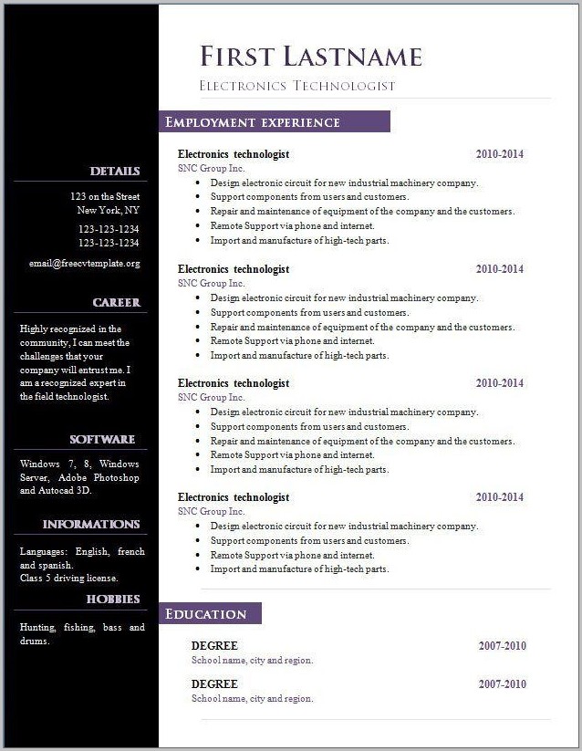 Basic Resume Template Open Office Basic Resume Template Open Office