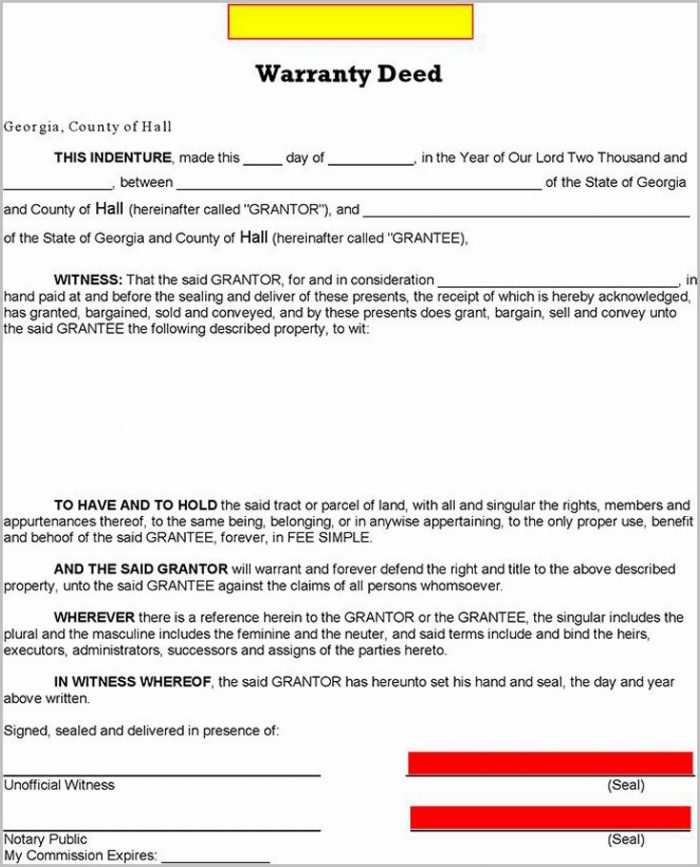 Blank Warranty Deed Form Georgia Blank Warranty Deed Form Georgia