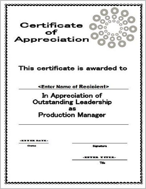 Certificate Of Appreciation Template Editable Certificate Of Appreciation Template Editable