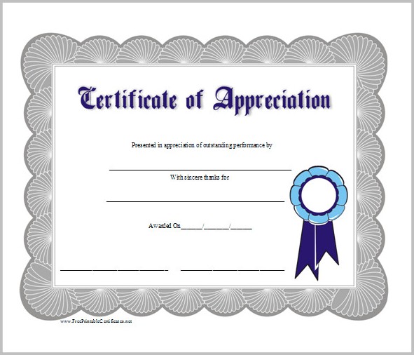 Certificate Of Appreciation Template Free Download Certificate Of Appreciation Template Free Download