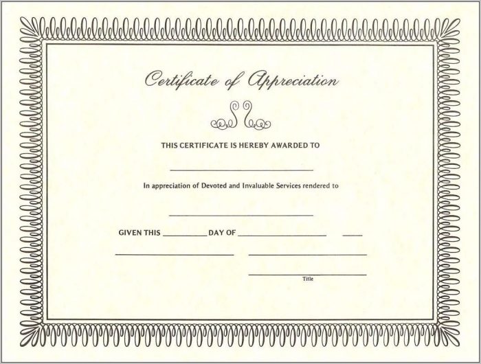 Certificate Of Appreciation Template Free Editable Certificate Of Appreciation Template Free Editable