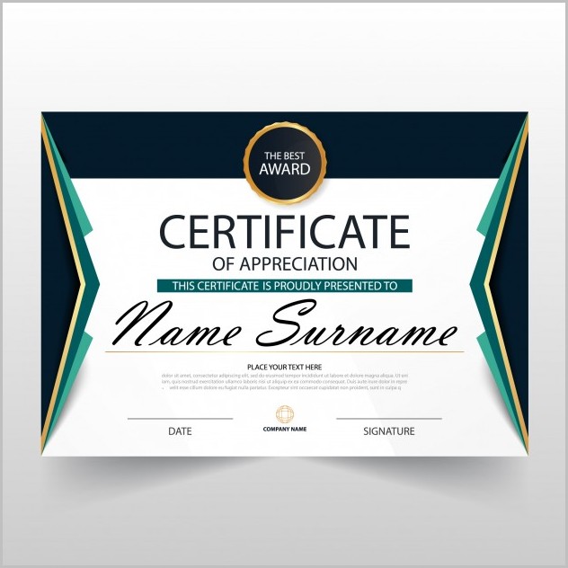 Certificate Of Appreciation Template Vector Certificate Of Appreciation Template Vector