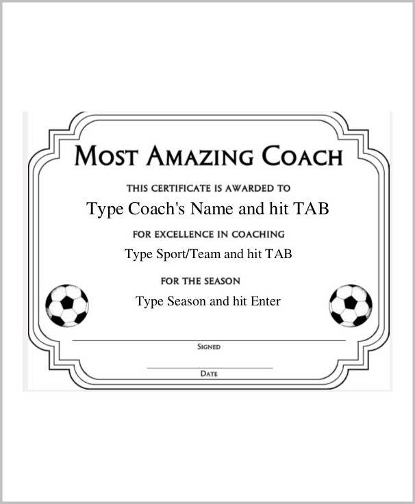 Coach Certificate Of Appreciation Template Coach Certificate Of Appreciation Template