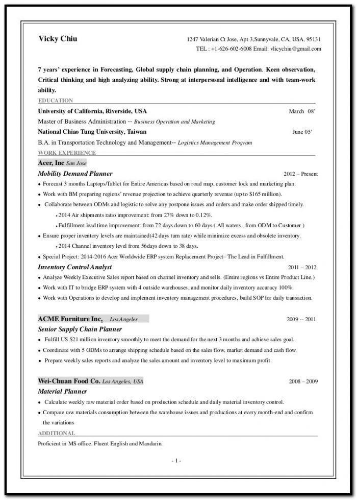 Cover Letter Examples Demand Planner Cover Letter Examples Demand Planner