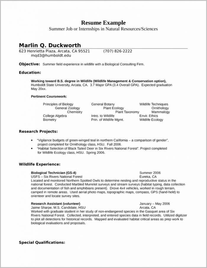 Cover Letter Examples For Resume Biology Cover Letter Examples For Resume Biology