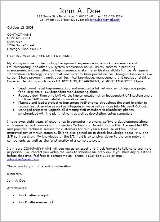Cover Letter Examples For Resume Information Technology Cover Letter Examples For Resume Information Technology