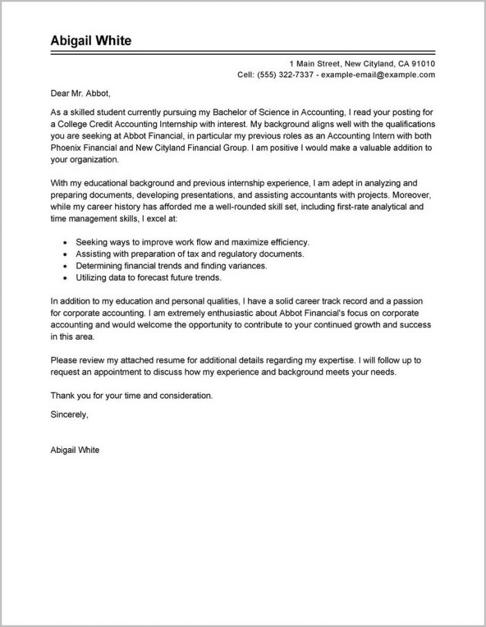Cover Letter Examples For Resume Internship Cover Letter Examples For Resume Internship