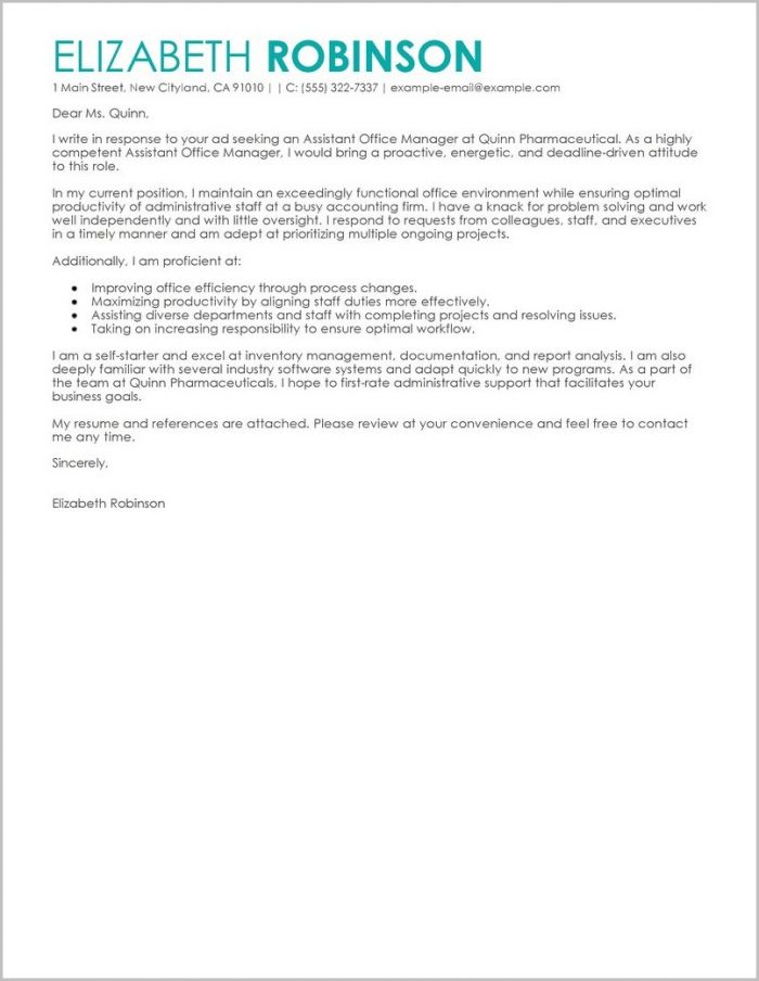 Cover Letter Examples For Resume Secretary Cover Letter Examples For Resume Secretary