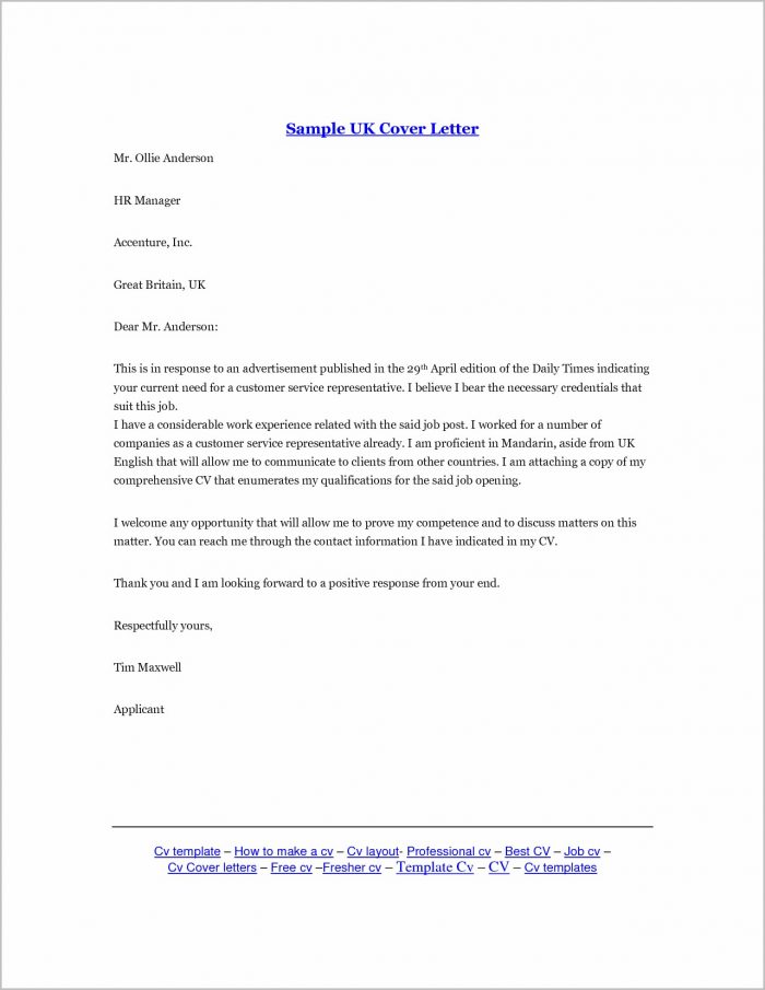 Cover Letter For Job Example Uk Cover Letter For Job Example Uk
