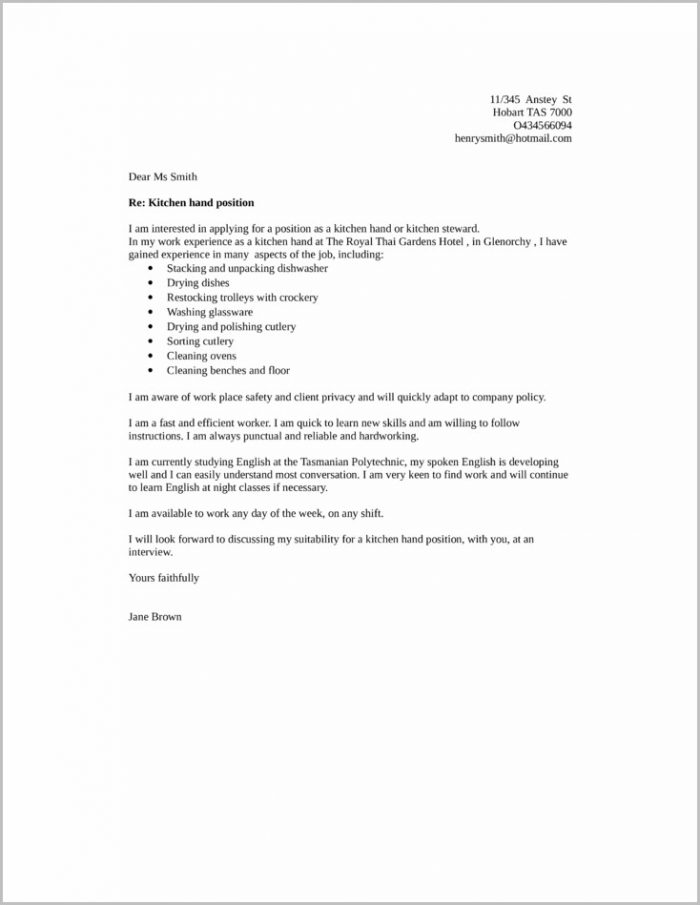 Cover Letter For Kitchen Helper Job Cover Letter For Kitchen Helper Job