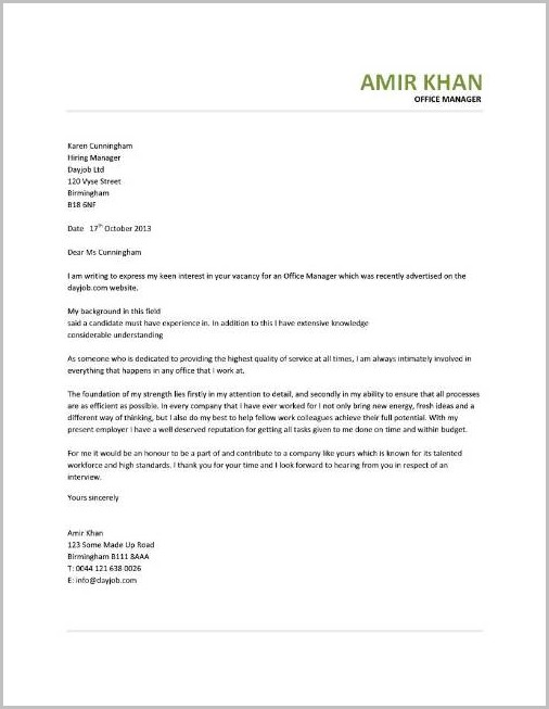 Cover Letter For Office Help Cover Letter For Office Help