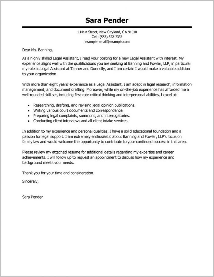 Cover Letter For Resume Legal Assistant Cover Letter For Resume Legal Assistant