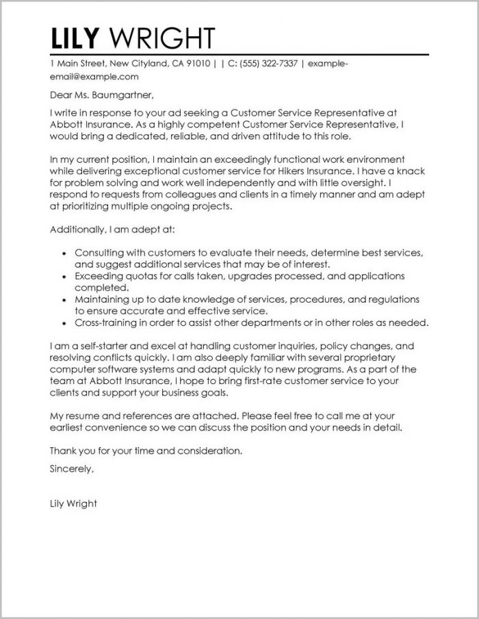 Cover Letter For Resume Samples For Customer Service Cover Letter For Resume Samples For Customer Service