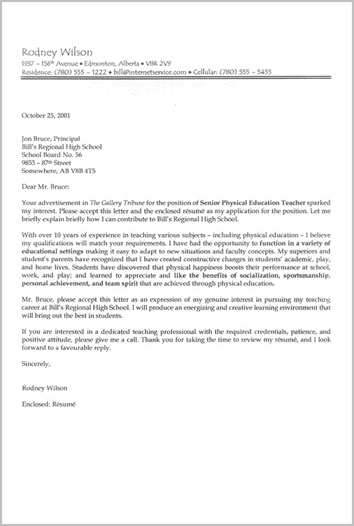 Cover Letter For Resume Teacher Examples Cover Letter For Resume Teacher Examples