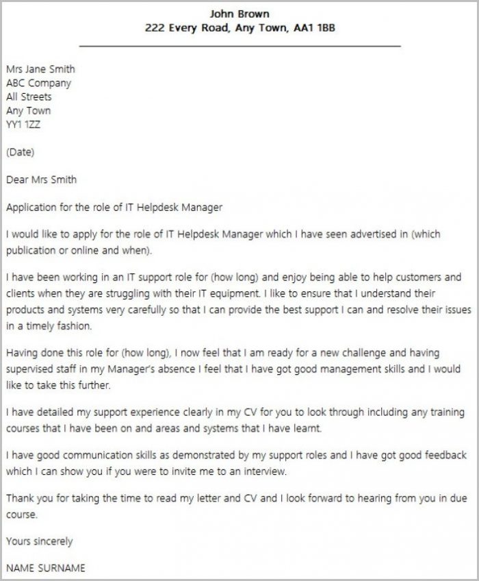 Cover Letter Help Desk Manager Cover Letter Help Desk Manager