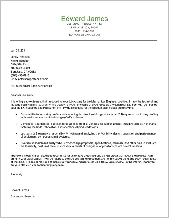 Cover Letter Sample For Engineering Resume Cover Letter Sample For Engineering Resume