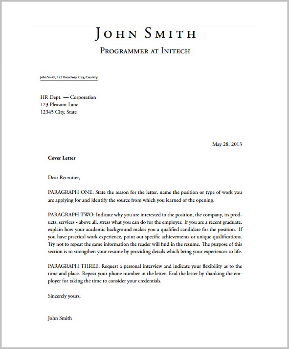Cover Letters Free Templates Cover Letters Free Templates