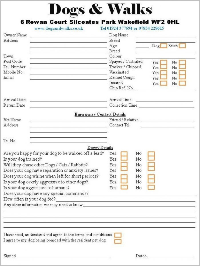Doggie Day Care Job Application Doggie Day Care Job Application