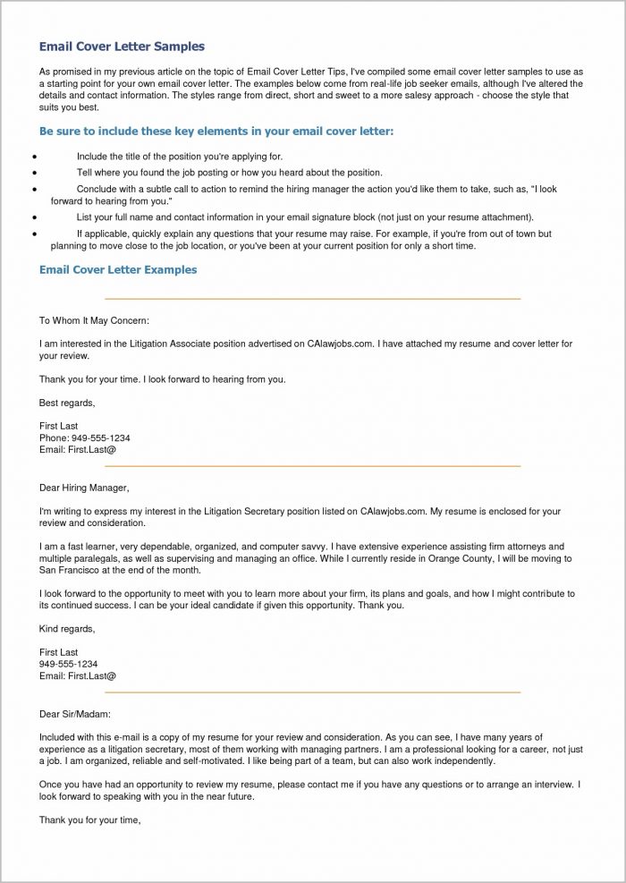 Email Cover Letter Sample Resume Attached Email Cover Letter Sample Resume Attached