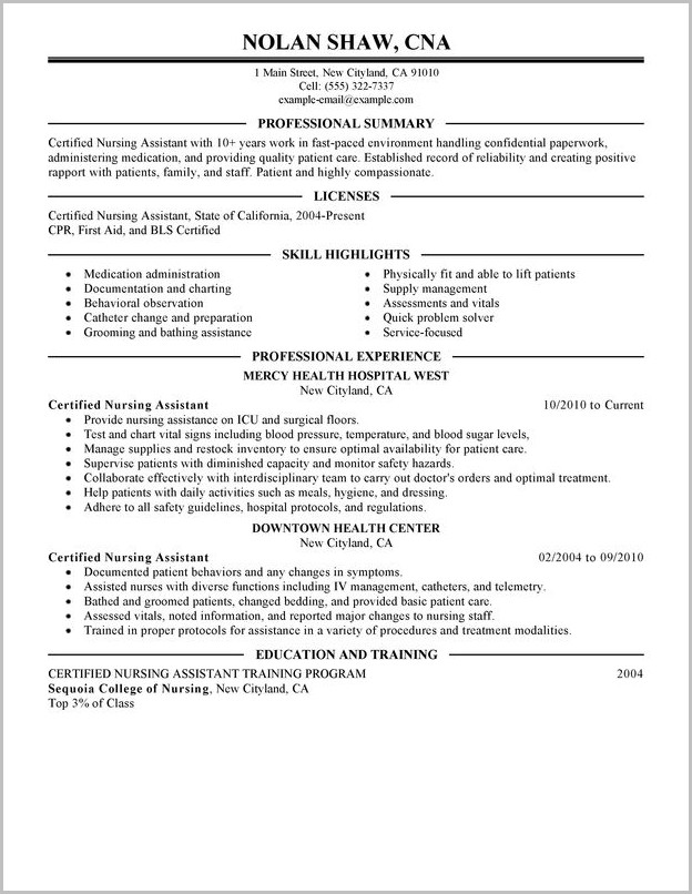 Example Of Cover Letter For Cna Resume Example Of Cover Letter For Cna Resume
