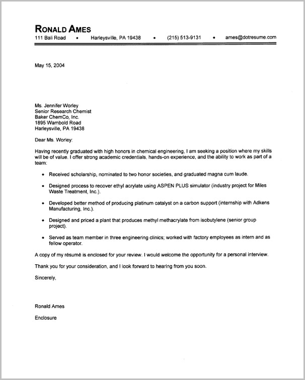 Example Of Cover Letter For Emailing Resume Example Of Cover Letter For Emailing Resume