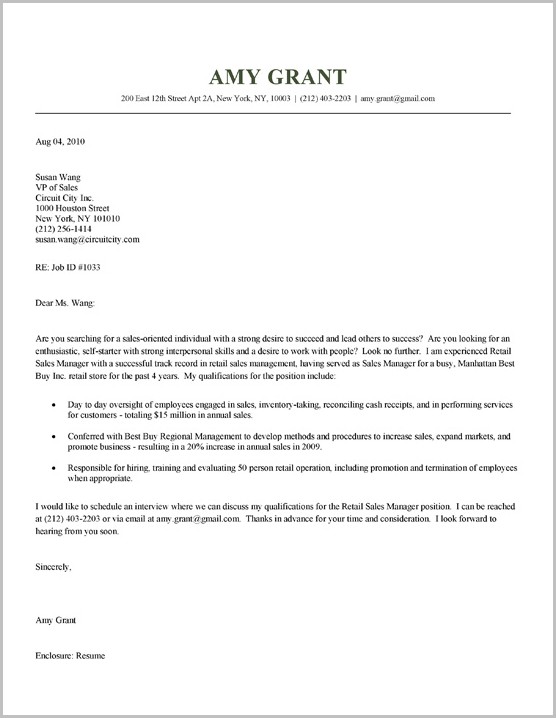 Example Of Cover Letter For Resume Sales Example Of Cover Letter For Resume Sales
