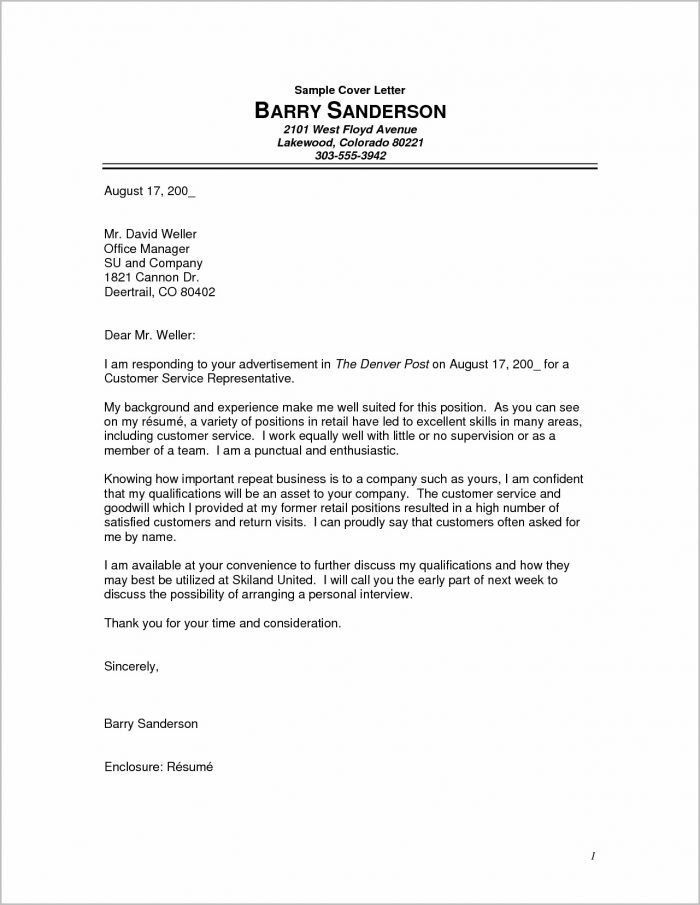 Example Of Cover Letter For Resume Without Experience Example Of Cover Letter For Resume Without Experience