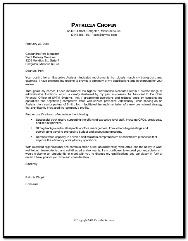 Examples Of Cover Letter For A Resume Examples Of Cover Letter For A Resume