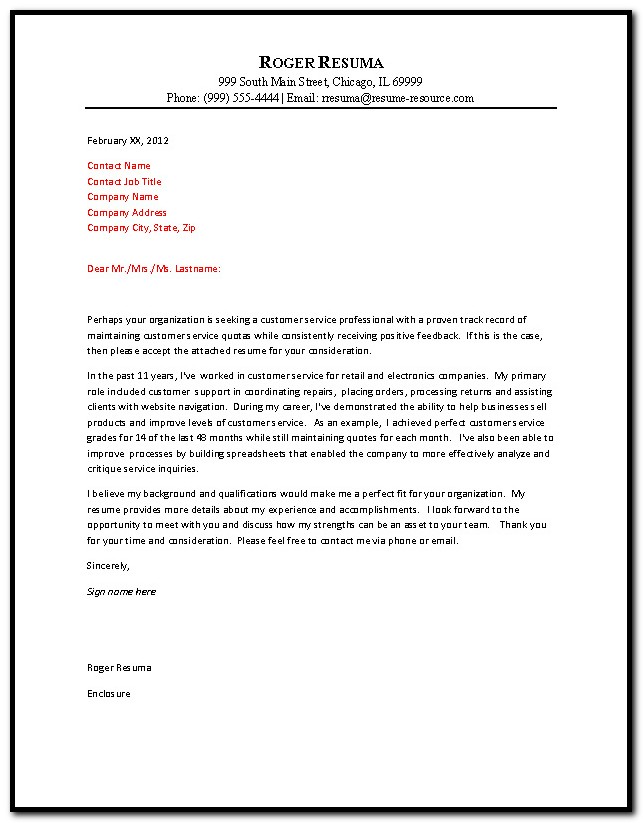 Examples Of Cover Letter For Resume Customer Services Examples Of Cover Letter For Resume Customer Services