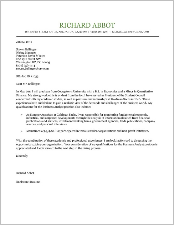 Examples Of Cover Letters For Resumes For College Students Examples Of Cover Letters For Resumes For College Students