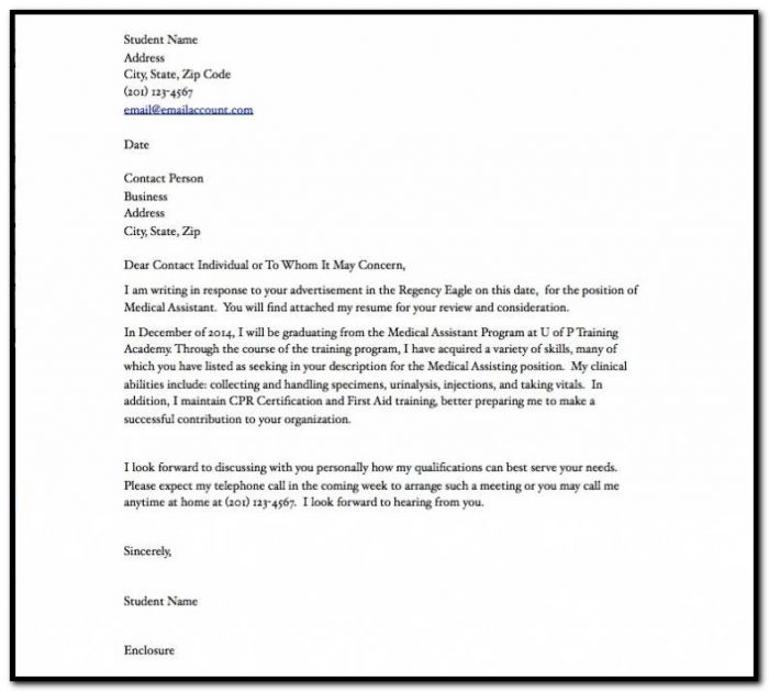 Examples Of Cover Letters For Resumes In The Medical Field Examples Of Cover Letters For Resumes In The Medical Field
