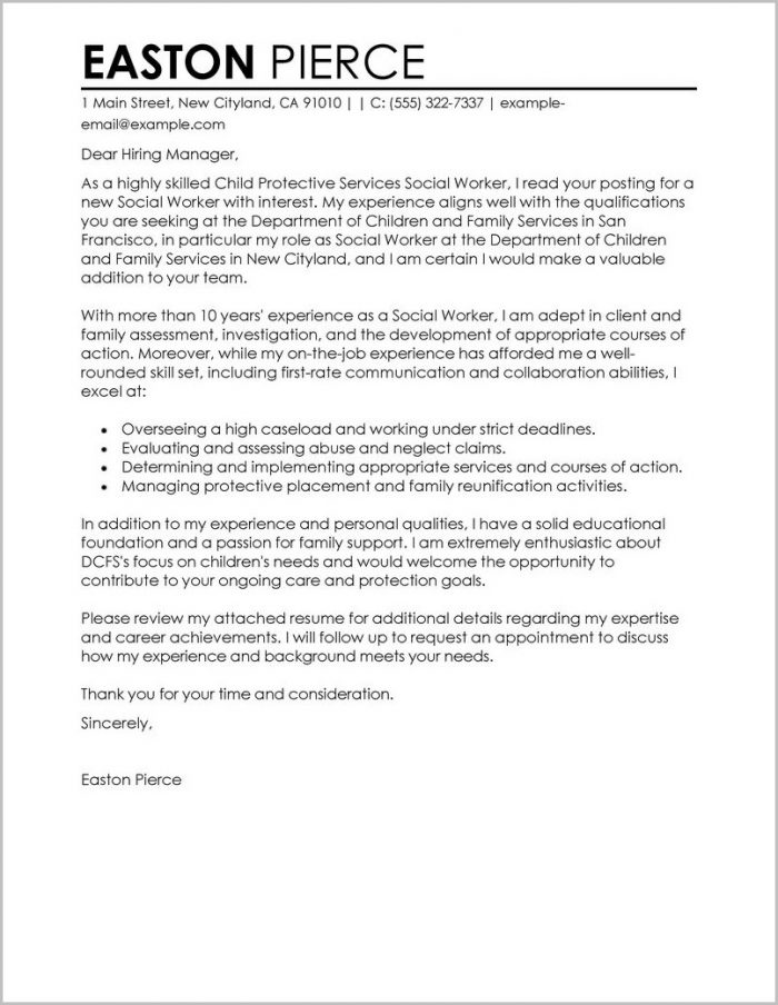 Examples Of Cover Letters For Social Work Resumes Examples Of Cover Letters For Social Work Resumes