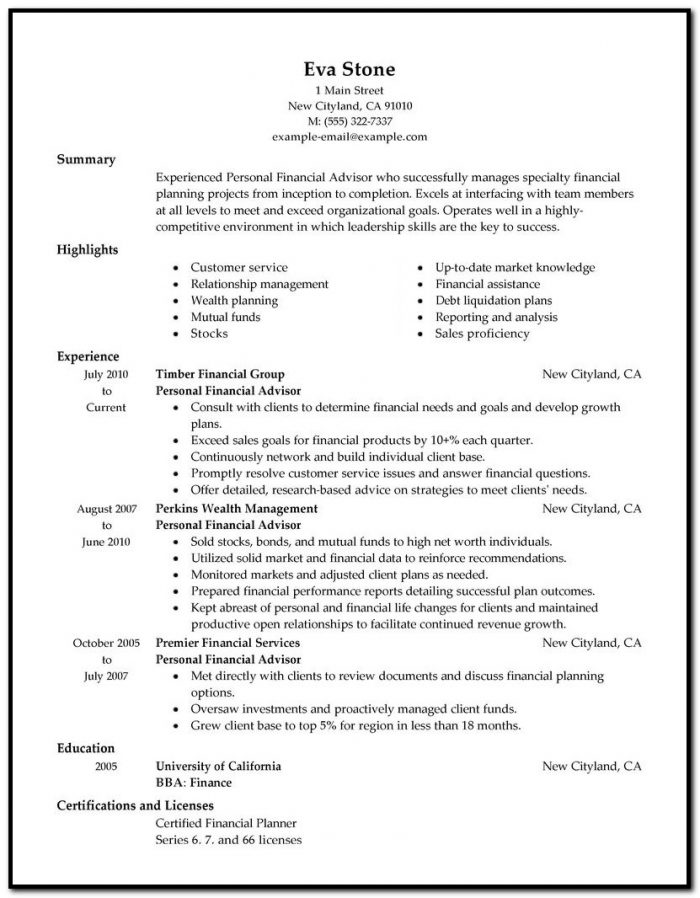 Financial Advisor Resume Cover Letter Examples Financial Advisor Resume Cover Letter Examples