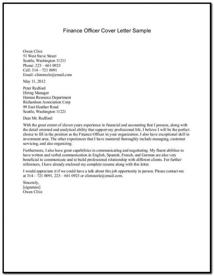 Financial Aid Officer Cover Letter Sample Financial Aid Officer Cover Letter Sample