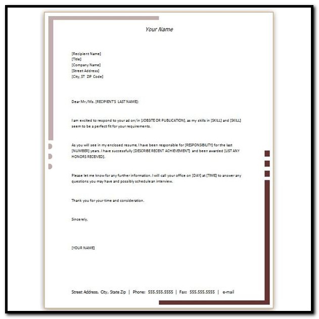 Free Cover Letter Template In Word Free Cover Letter Template In Word