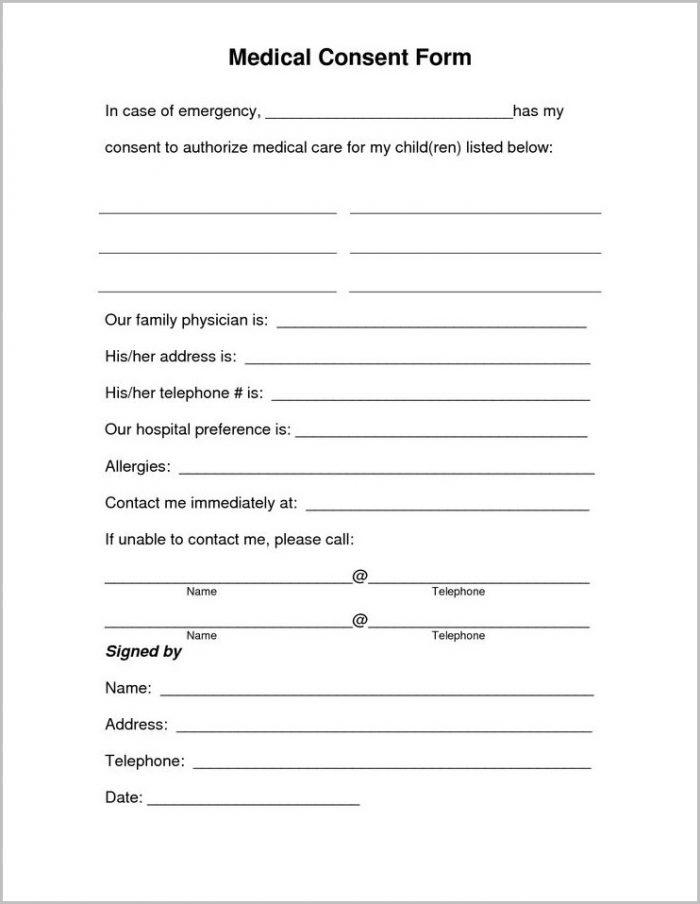 Free Printable Child Medical Consent Form For Grandparents Free Printable Child Medical Consent Form For Grandparents