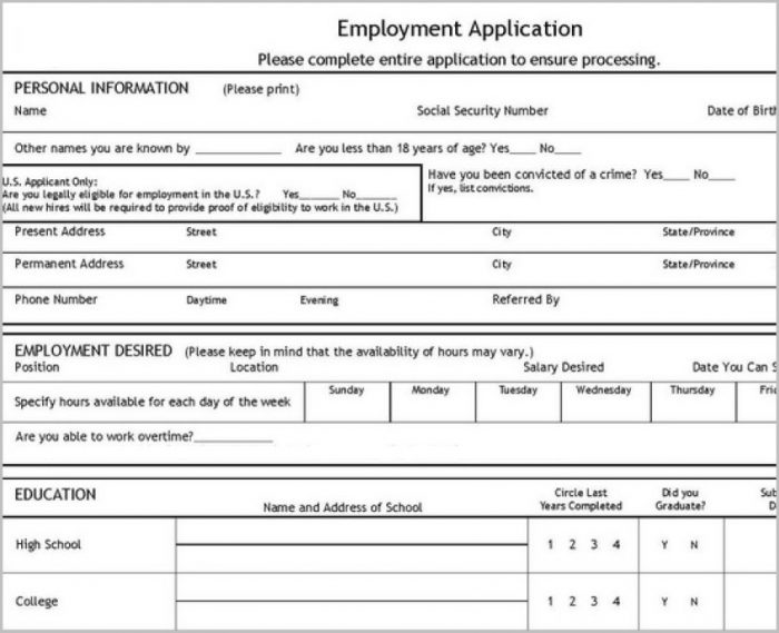 Free Printable Job Application Pdf Free Printable Job Application Pdf