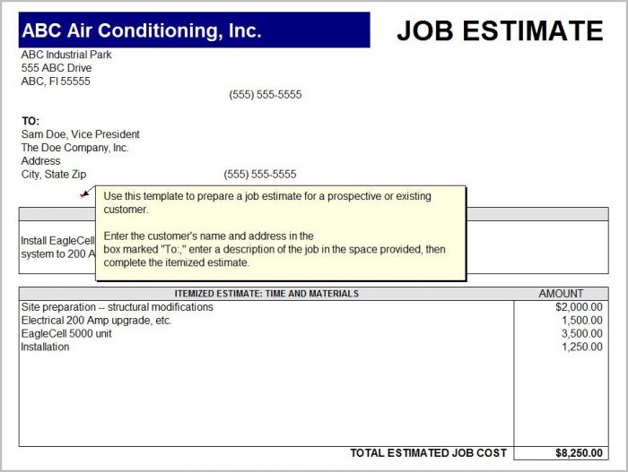 Free Printable Job Quote Forms Free Printable Job Quote Forms
