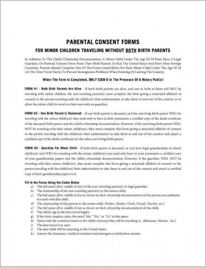 Free Printable Medical Consent Form For Minor Child Free Printable Medical Consent Form For Minor Child