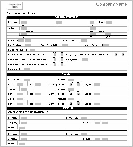 Free Printable Sample Job Application Form Free Printable Sample Job Application Form