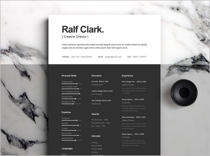 Free Resume Template Behance Free Resume Template Behance