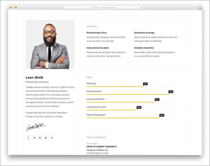 Free Resume Template Bootstrap Free Resume Template Bootstrap