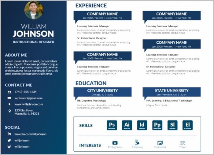 Free Resume Template Powerpoint Free Resume Template Powerpoint