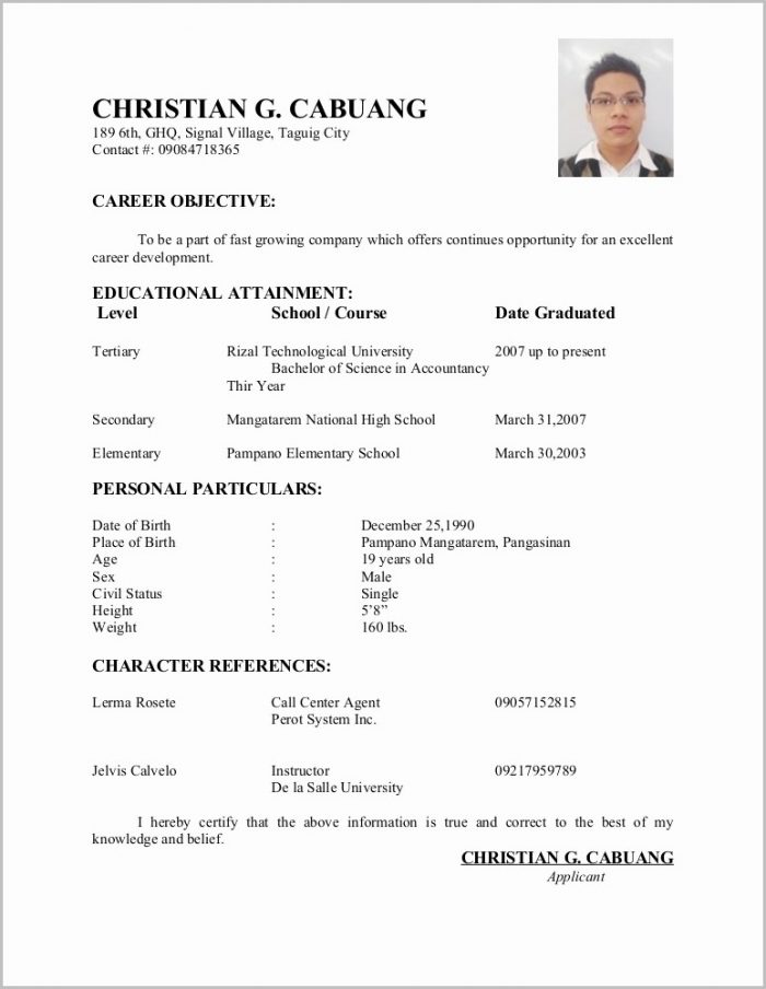 Free Resume Template Simple Free Resume Template Simple
