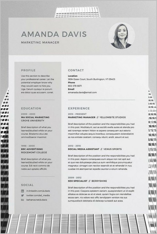 free resume template with photo insert templates
