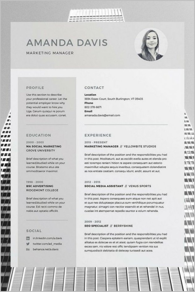 Free Resume Template With Picture Insert Free Resume Template With Picture Insert