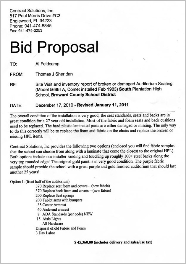 Free Sample Bid Proposal Cover Letter Free Sample Bid Proposal Cover Letter